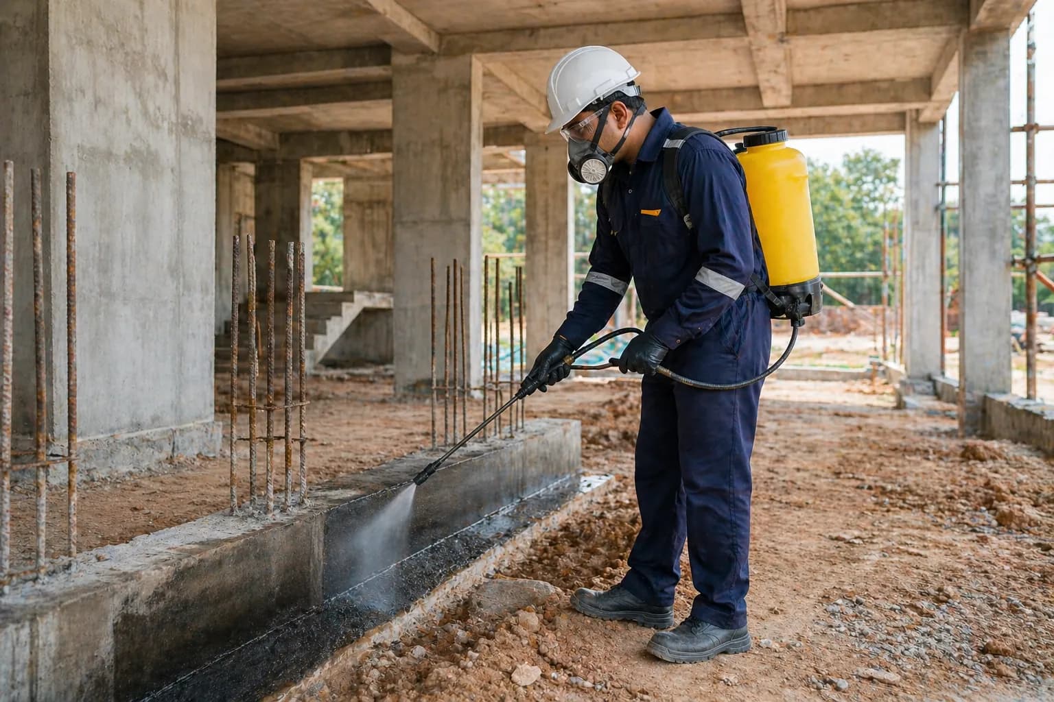 Pre-construction termite treatment area